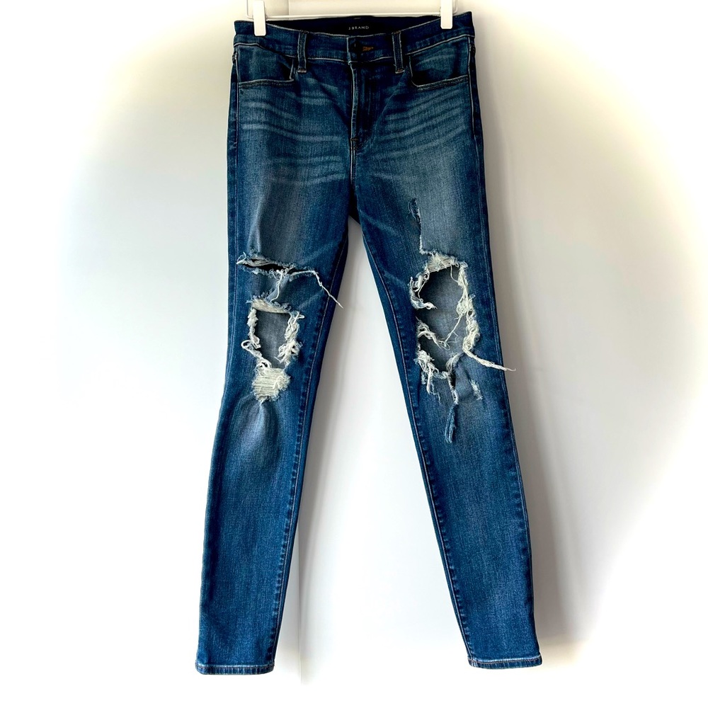 J Brand Dark Wash Denim Jeans, Fitted & Stretch 28